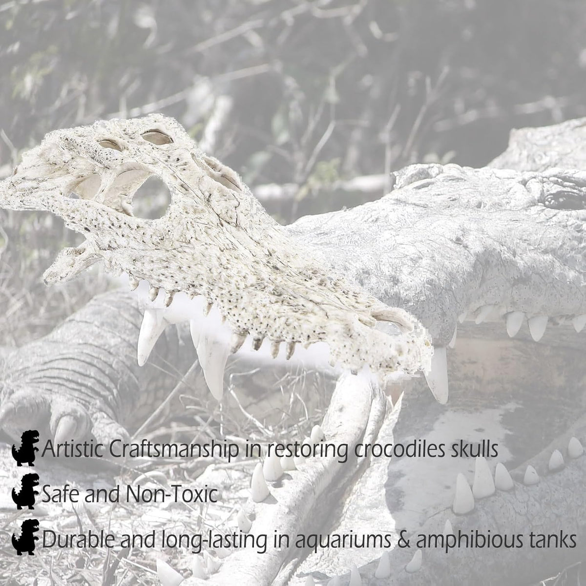 Animal Skull Fish Aquarium Hideout Decorations Cave Dinosaur Reptile Ornament Halloween Décor for