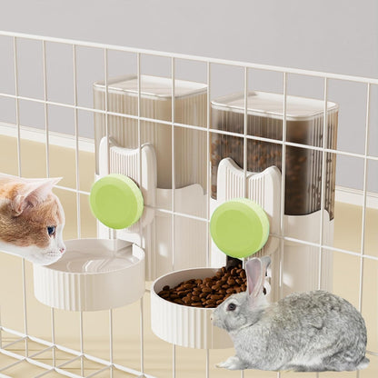 kathson Rabbit Gravity Auto Feeder Set 35oz Hanging Automatic Food Water Dispenser Cage Automatic