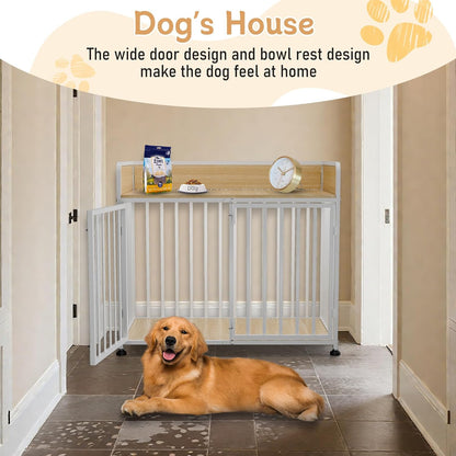 42inch Dog Crate Furniture, Medium Dog Kennel Indoor, Decorative Pet House End Table, Wooden Cage