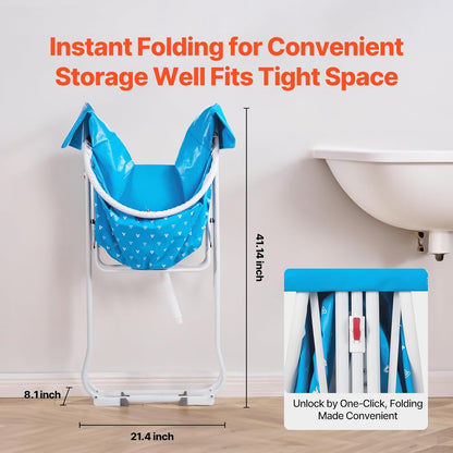 VEVOR Portable Dog Bathtub, Elevated & Foldable Space-saving Pet Shower Station with Quick