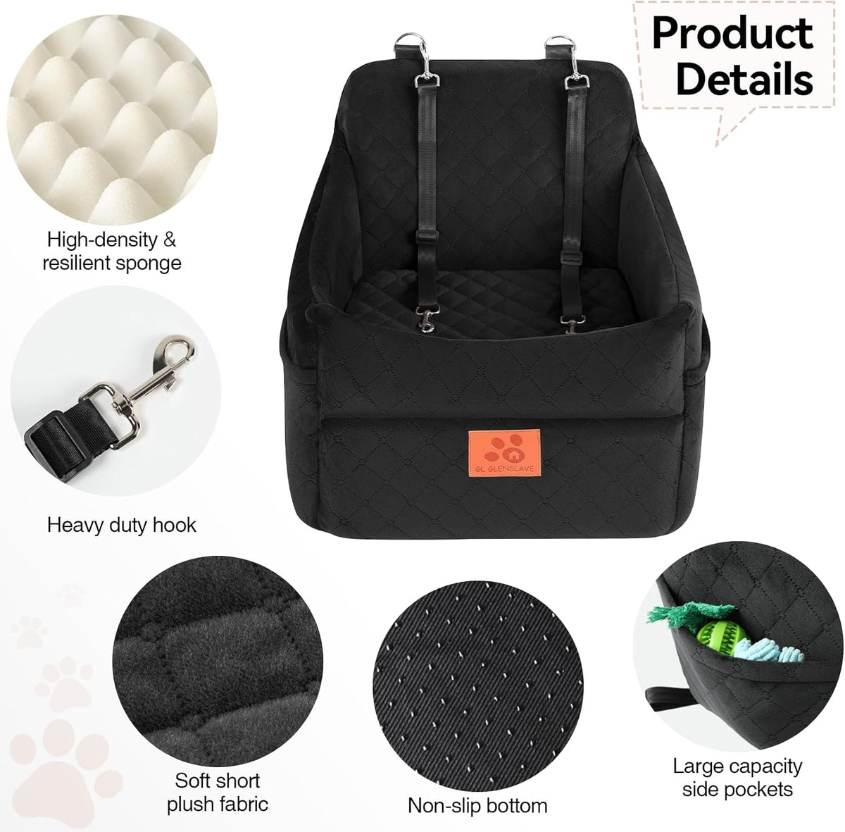 Dog Car Seat for Small/Medium Dogs, Dog Booster Car Seats with Thick Cushion for Dogs Under 35lbs