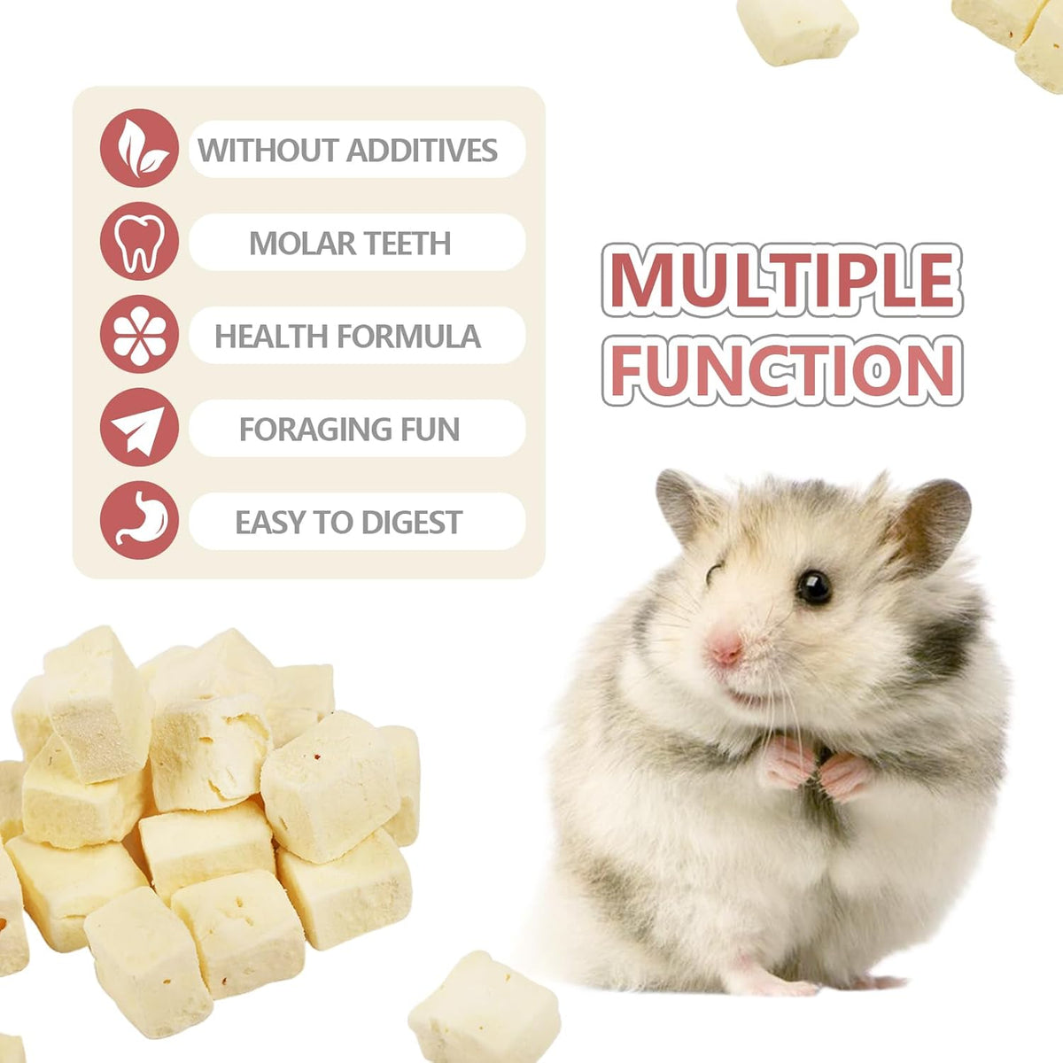Abizoo Freeze Dried Tofu for Hamsters High Protein Low Fat & Balanced Minerals Grain Free Single