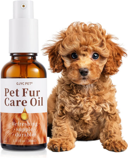 Pet Fur Care Oil - Detangles, Reduces Shedding - Adds Shine with Collagen & Natural Oils - Leave-in