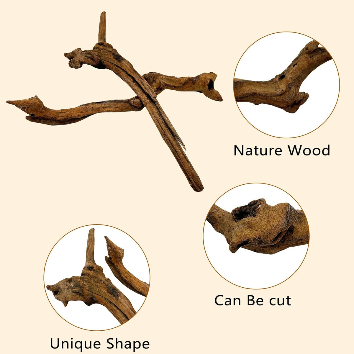 BNOSDM 2PCS Snake Climbing Branches,Reptile Natural Coral Driftwood Branches Decor,Lizard Habitat