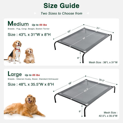 Love's cabin Elevated Cooling Dog Bed for Large Dogs, Portable Indoor & Outdoor Raised Pet Dog Cat
