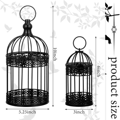 Sliner 4 Pcs Bird Cage Decorative Candle Holder Vintage Candle Holder Cage Lanterns Model for