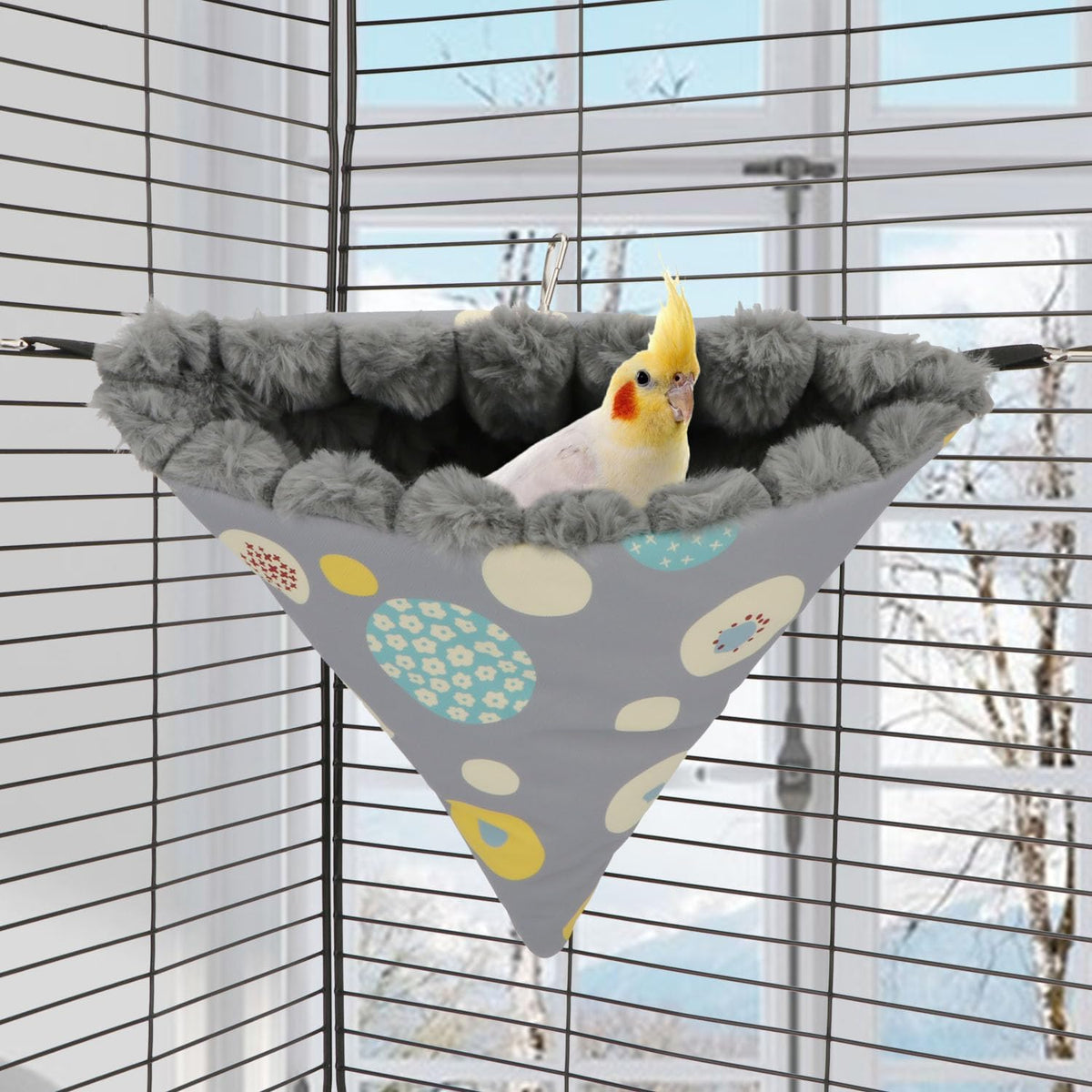 Wontee Bird Nest House Winter Warm Hanging Hammock Bird Bed Snuggle Hut for Parakeets Budgies