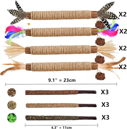 Cat Toys 21PCS Catnip Toy for Indoor Kitten Treat Cats Chew Stick for Dental Cleaning Teeth Kitten