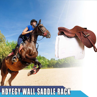 4 Pack Saddle Rack with Pad Bar,Heavy Duty Wall Mounted Saddle Stand Saddle Pad Rack for English