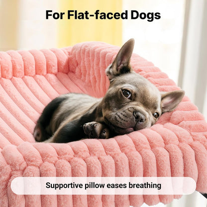 Veehoo Elevated Dog Bed with Bolster Cushion, Fluffy Plush Dog Couch Beds for Small Dogs, Cats