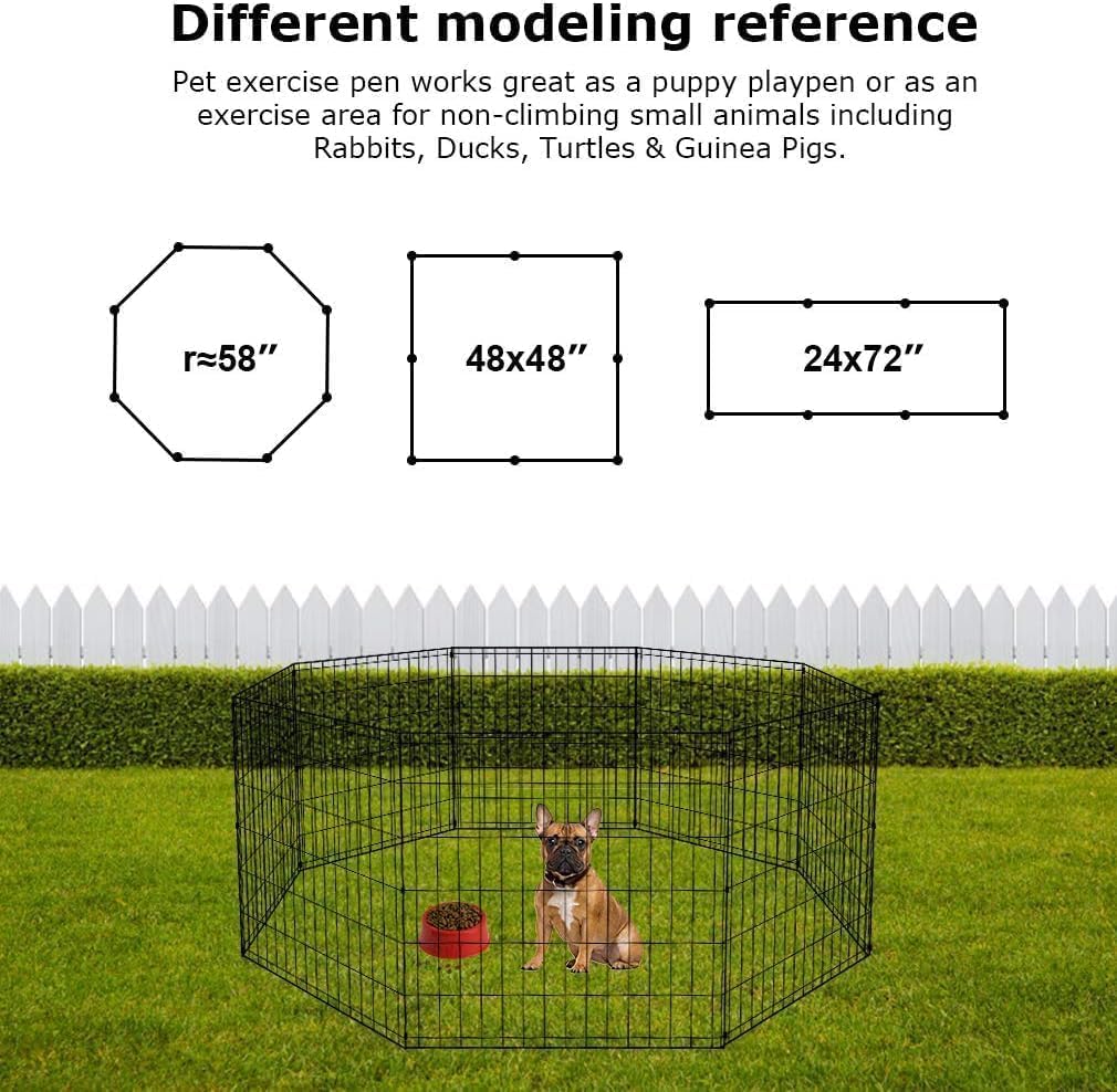 BestPet Dog Pen Playpen Puppy Pet Playpen 8 Panel Indoor Outdoor Metal Portable Folding Animal