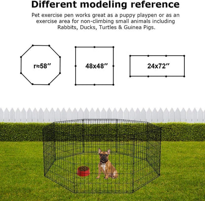 BestPet Dog Pen Playpen Puppy Pet Playpen 8 Panel Indoor Outdoor Metal Portable Folding Animal