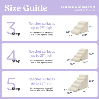 Lesure Dog Stairs for Small Dogs and Cats Pet Steps Ramp for Bed and Couch with CertiPUR-US