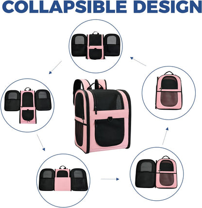 Apollo Walker Dog & Cat Carrier Backpack for 4-15lb Pets - Ventilated Safe Design with Padded Back