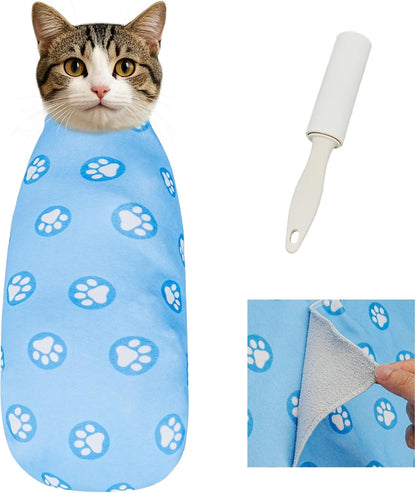 Supet Cat Wrap for Cutting Nails, Self-Adhesive Cat Grooming Wrap, Anti-Scratch Cat Wrap for