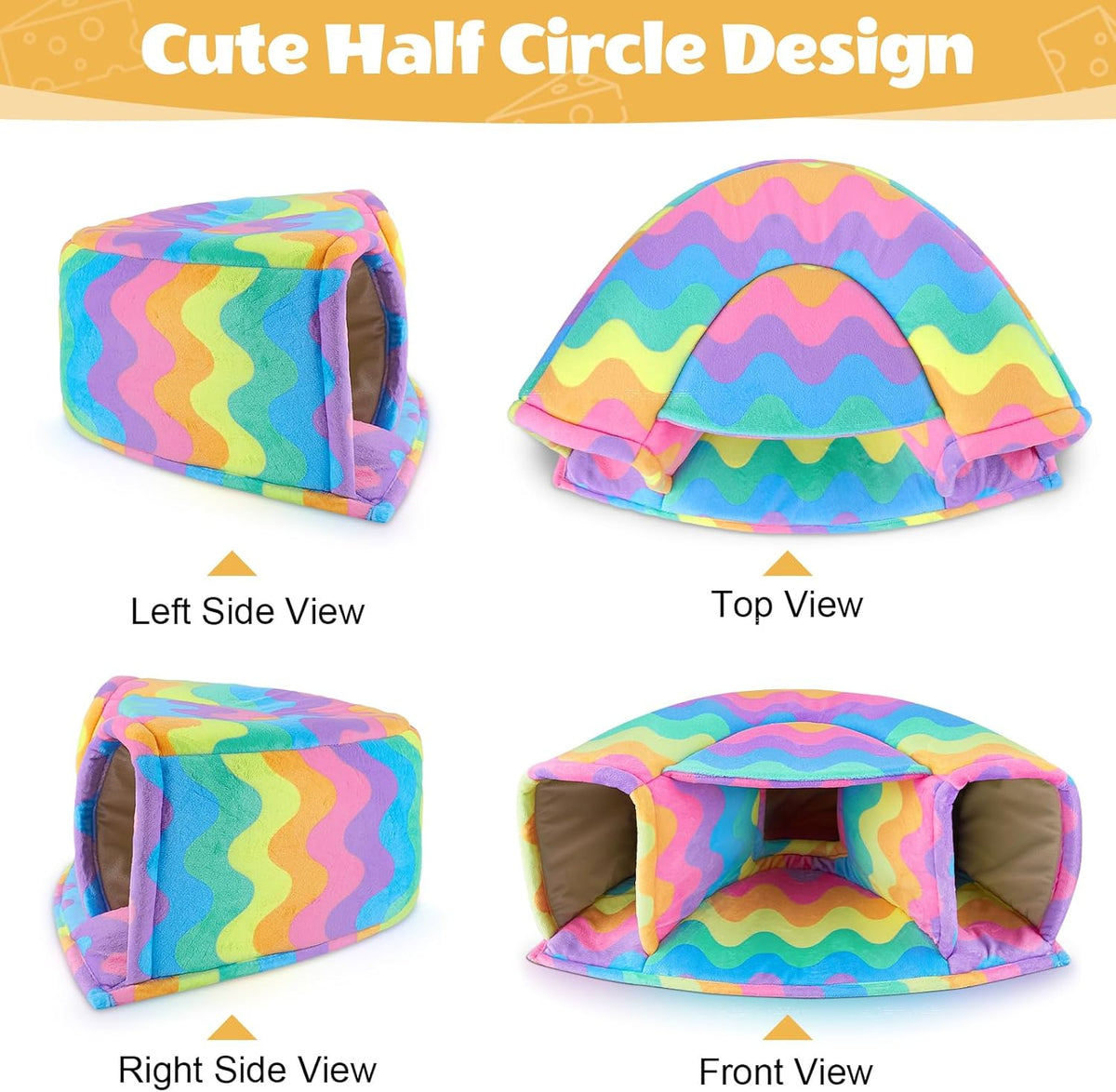 Unicorn Catcher Guinea Pig Hideout - Large Cozy Bed, Warm House, Washable Tunnel Accessories for