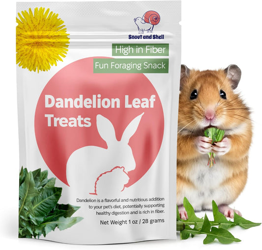 Snout and Shell Dandelion Leaf Treat for Small Pets – 1 oz (28g) | High-Fiber, Natural Foraging