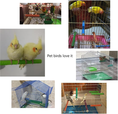 Hamiledyi Bird Perches for Cage Grinding Sand Bird Perches 8pcs Claw Trim Cage Perches Stand for