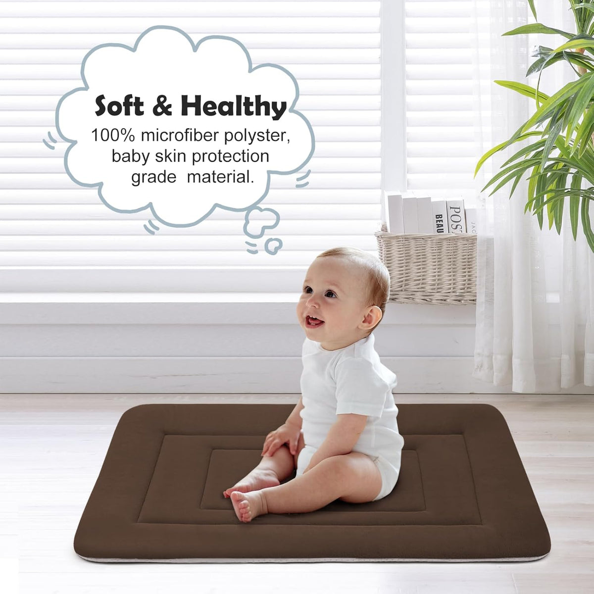 JoicyCo Soft Dog Bed Crate Pad Mat, 42 in Non-Slip Bottom Washable for Large Dogs, Pet Mattress