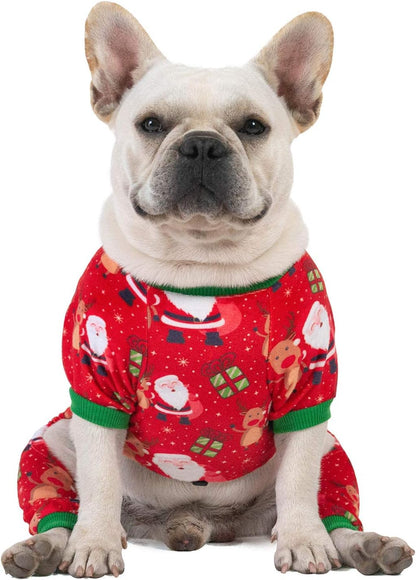 CuteBone Small Dogs Christmas Outfit Soft Puppy Onesies Pjs Dog Pajamas Pet Coat Cat Apparel Comfy