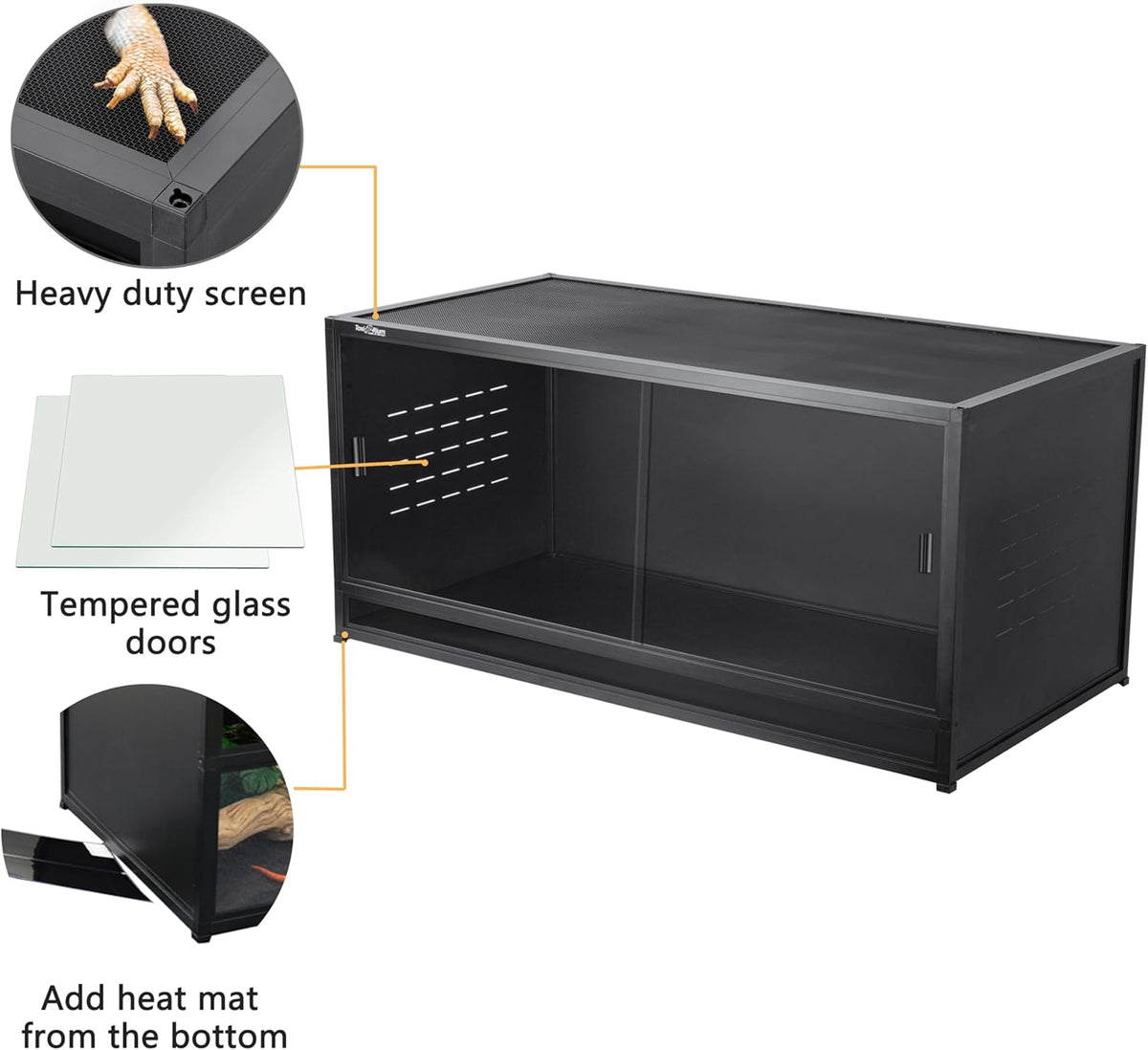 Reptile Enclosure 4 Packs, 48"x24"x24" Stackable Space Efficient Reptile Tank for Bearded Dragon