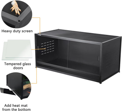 Reptile Enclosure 4 Packs, 48"x24"x24" Stackable Space Efficient Reptile Tank for Bearded Dragon