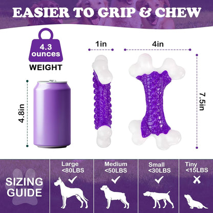 Tough Dog Toys (2 Pack), Dog Toys for Aggressive Chewers Breed, Aggressive Chew Toys for Large