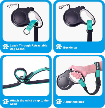 PetBonus Short Dog Leash, Safety Wrist Strap for Retractable Dog Leash, Reflective Design and
