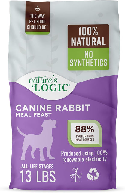 NATURE'S LOGIC Dry Dog Food - 100% Natural - No Synthetics - for All Ages, Sizes, Breeds - Free