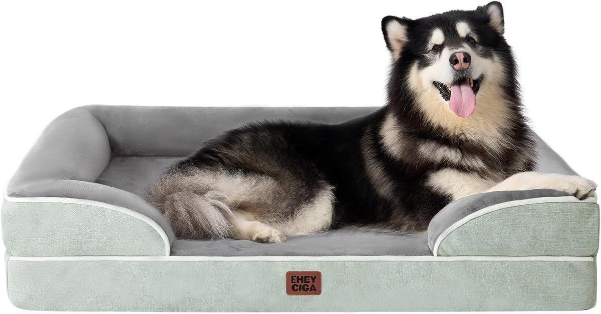 EHEYCIGA Orthopedic Dog Beds for Extra Large Dogs, Waterproof Memory Foam XXL Dog Bed with Sides