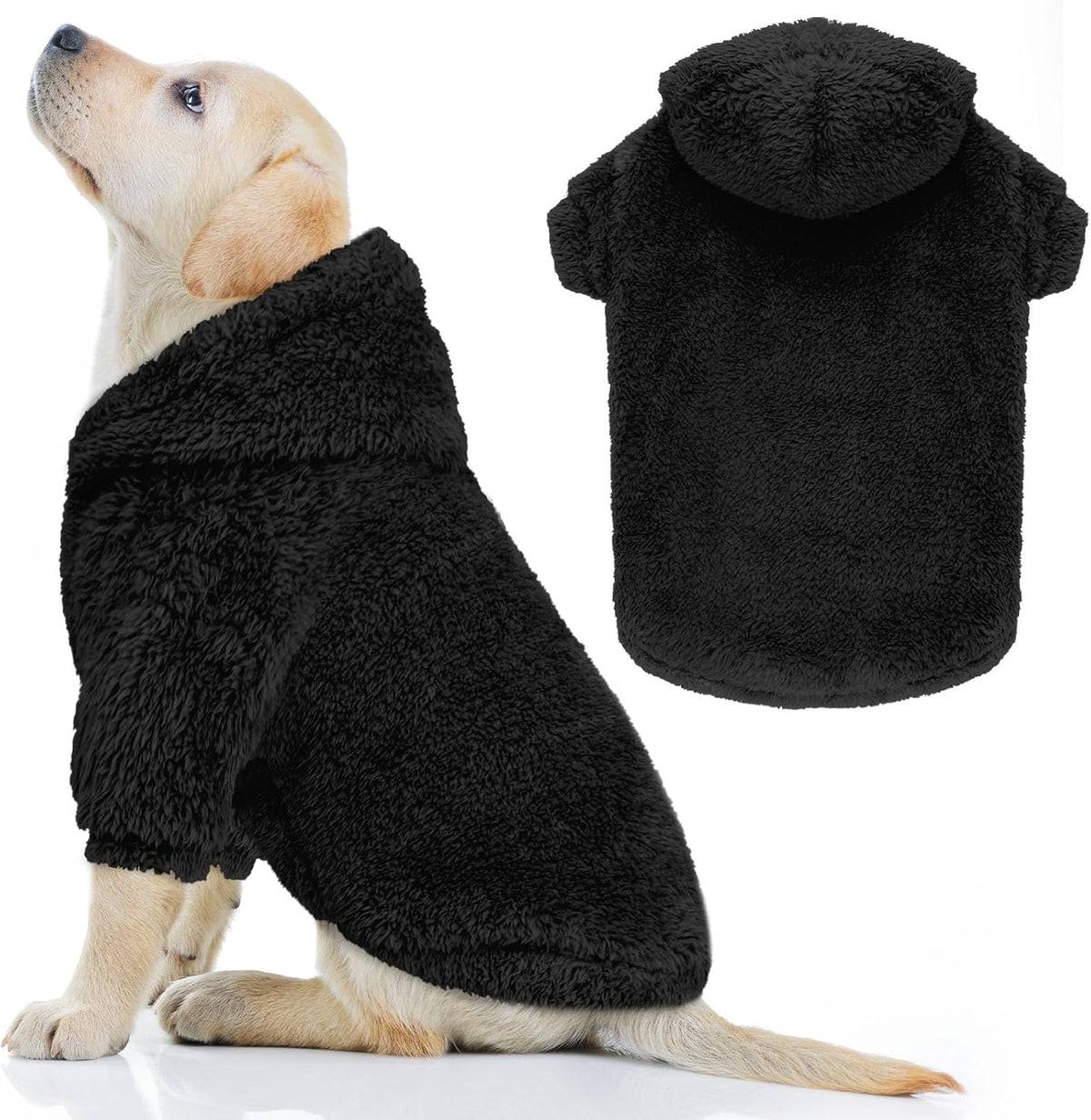 Fuzzy Dog Sweaters for Large Dogs Soft Double-Sided Plush Fleece Pet Sweater Clothes Pet Coats Dog