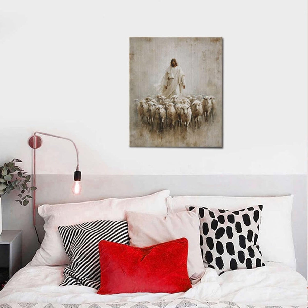 Jesus and Lamb Wall Art Christian Jesus Lamb Canvas Wall Decor Christ Religious Pictures painting