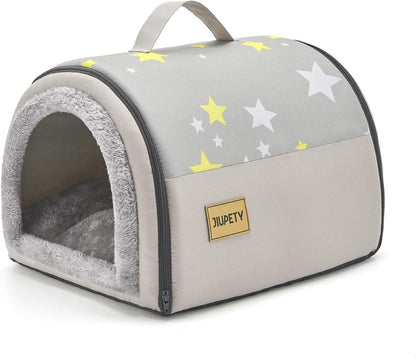 Jiupety Cozy Small Pet Dog House, 2 in 1 Puppy House, S Size for Cat and Puppy, Warm Cave Sleeping