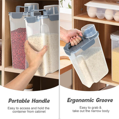 Rice Storage Container 10 Lbs, Airtight Food Dispenser with Large Spout and Cup for Pet Dog Cat