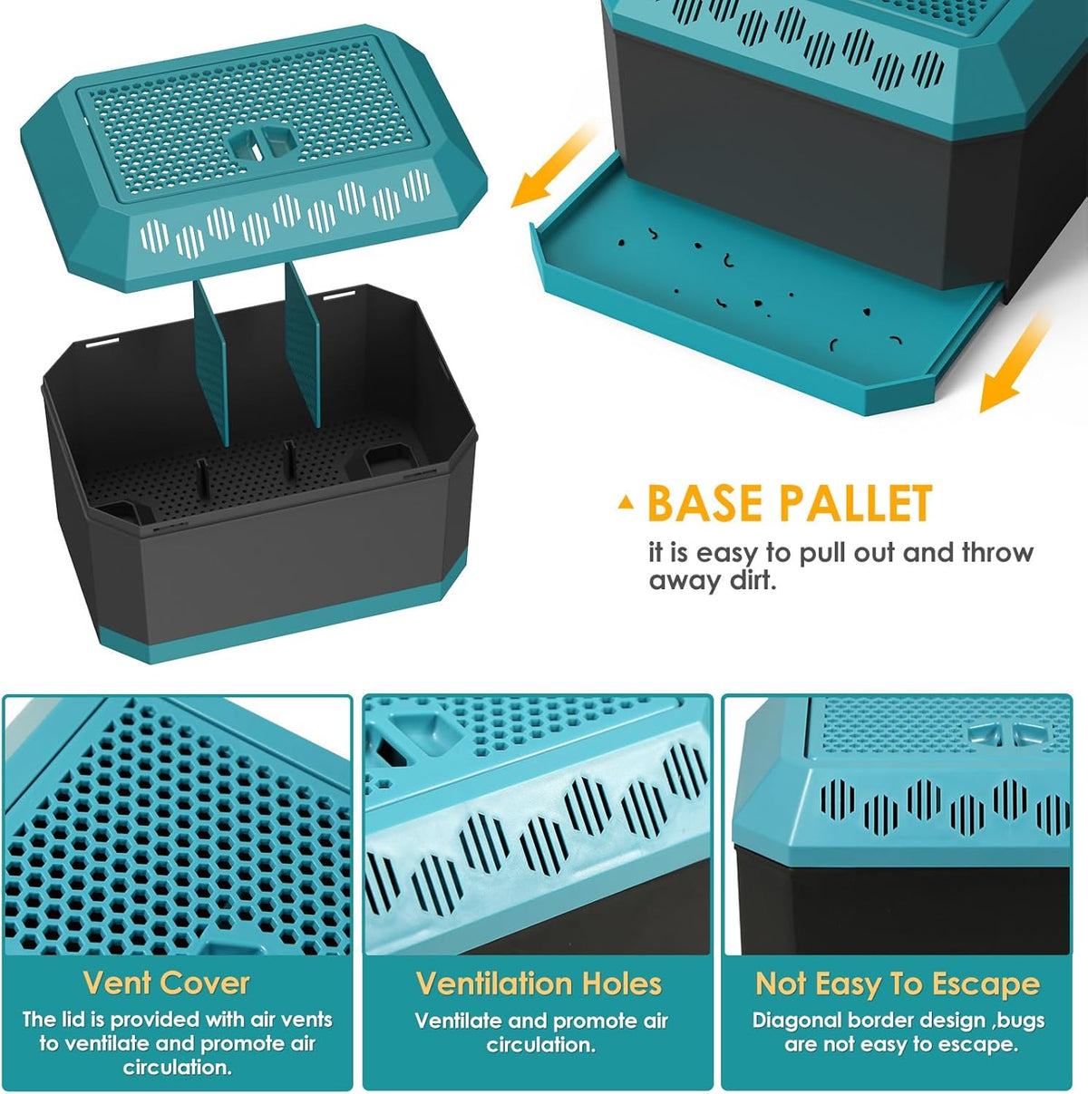 Multi Purpose Insect Habitat for Crickets, Dubia Cockroaches, breadworms, and Silkworms, with