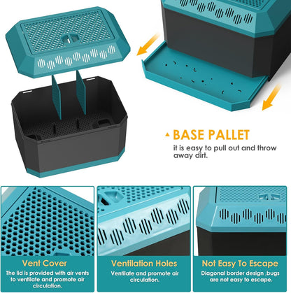Multi Purpose Insect Habitat for Crickets, Dubia Cockroaches, breadworms, and Silkworms, with