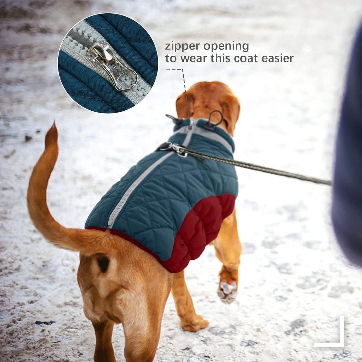 FUAMEY Dog Coat for Medium Dogs,Waterproof Dog Winter Jacket with Harness Built in Puppy Cold