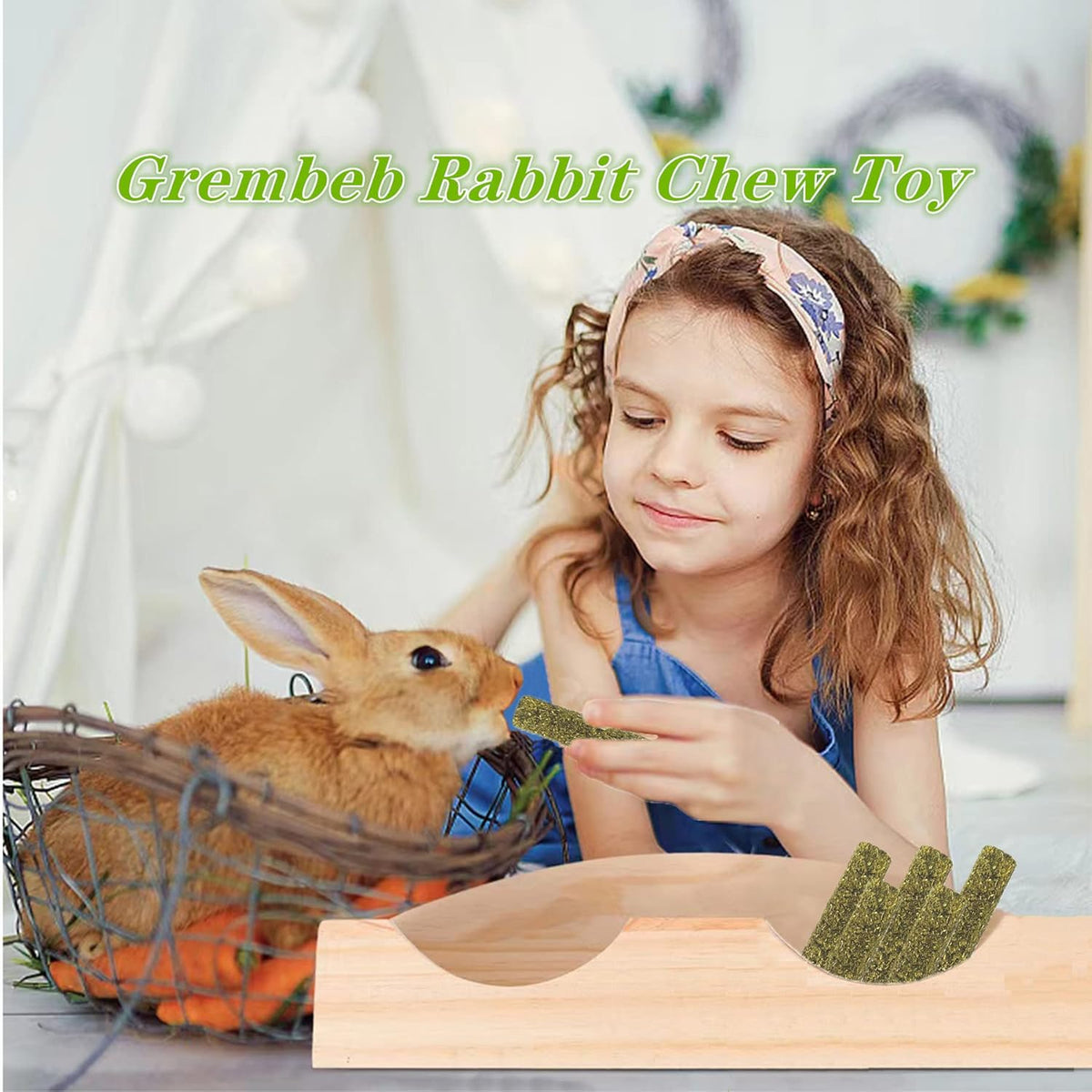 Rabbit Toys,Timothy Hay Stick for Guinea Pig Toy Bunny Chew Toys for Teeth Grinding Hamster Alfalfa