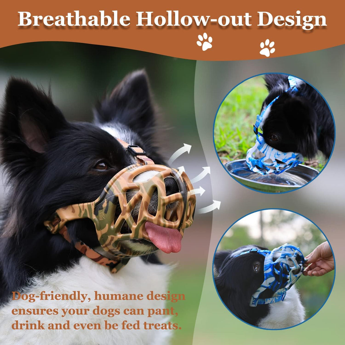 Dog Muzzle, Printed Basket Muzzle for Small Medium Large Dogs Dachshund, Beagle, German Shepherd