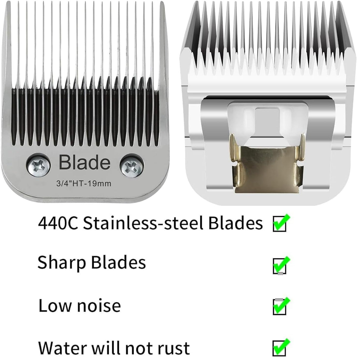 2PCS 3/4" HT Dog Grooming Replacement Blades Compatible with Andis Dog Clippers,Dog Clipper Blades