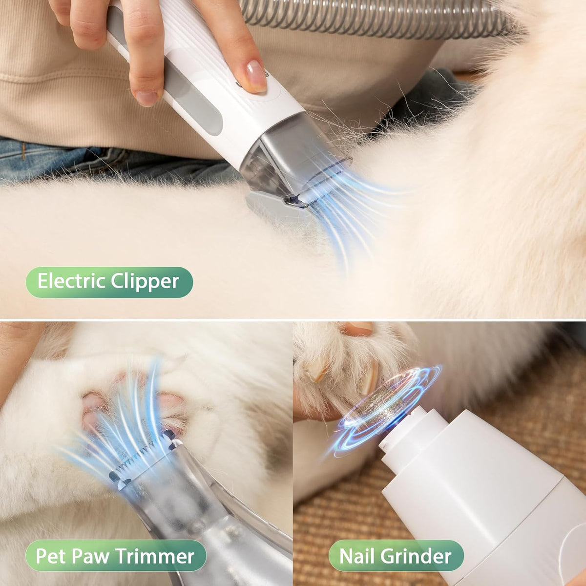 Afloia 6-in-1 Dog Grooming Kit, Pet Grooming Vacuum for Shedding, Dog Hair Vacuum with Clipper Nail