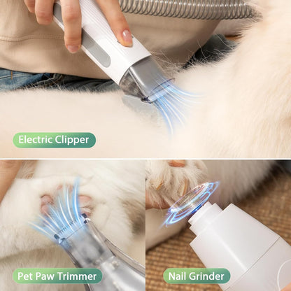 Afloia 6-in-1 Dog Grooming Kit, Pet Grooming Vacuum for Shedding, Dog Hair Vacuum with Clipper Nail