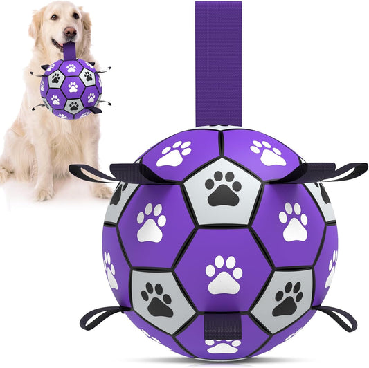 QDAN Soccer Ball for Dogs - Durable Large Dog Balls, Outdoor & Water Toy, Herding Ball, Puppy