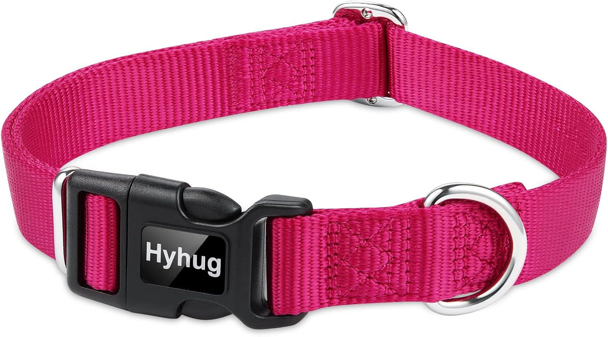 Hyhug Pets Solid Color Classic Regular Heavy Duty Basic Collar for Small Dogs, Unique Design