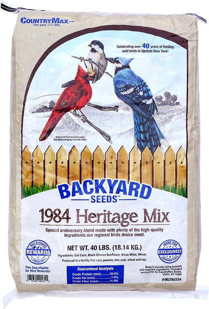 CountryMax Backyard Seeds 1984 Heritage Mix – Premium Bird Seed Blend with Black Oil Sunflower