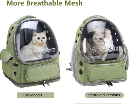 Cat Backpack Carrier, Breathable Cat Carrier Large Space Bubble Pet Backpack for Kitty Small Dog up