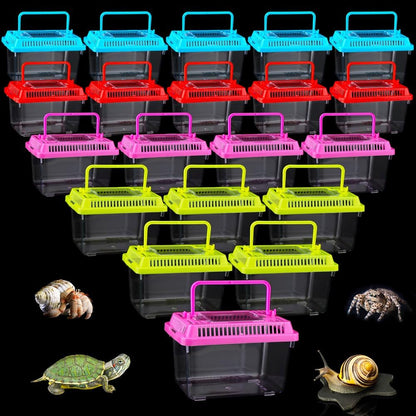 20 Pack Small Plastic Reptile Carrier Tarantula Enclosure Snake Breeding Box Hatching Container for