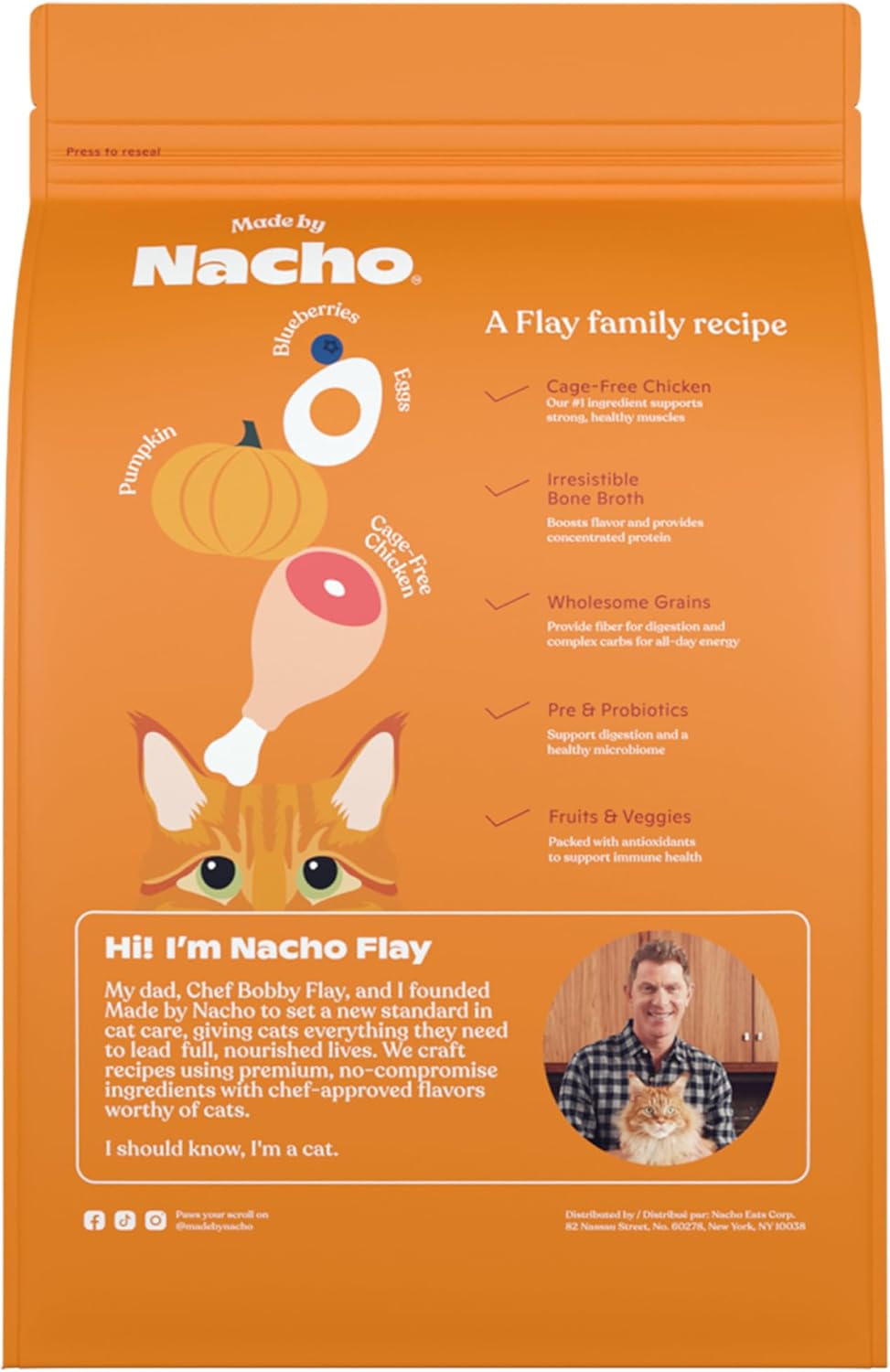 Made by Nacho Dry Cat Kibble 11lb Bag, High Protein and Grain-Friendly Premium Cat Food, Cage-Free
