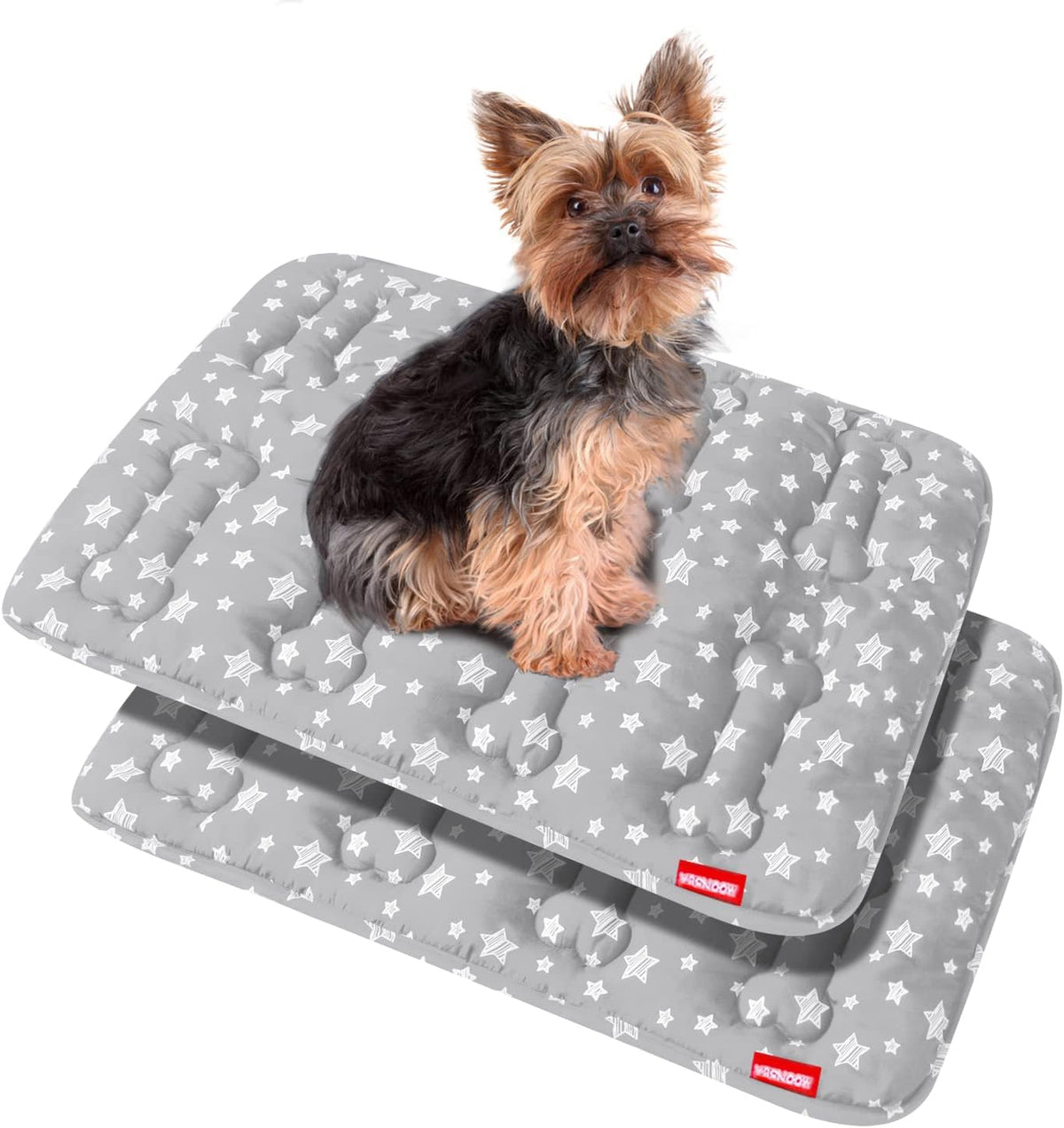 Dog Crate Mat (24" X 18") 2 Pack, Soft Dog Bed Mat with Cute Prints, Personalized Dog Crate Pad