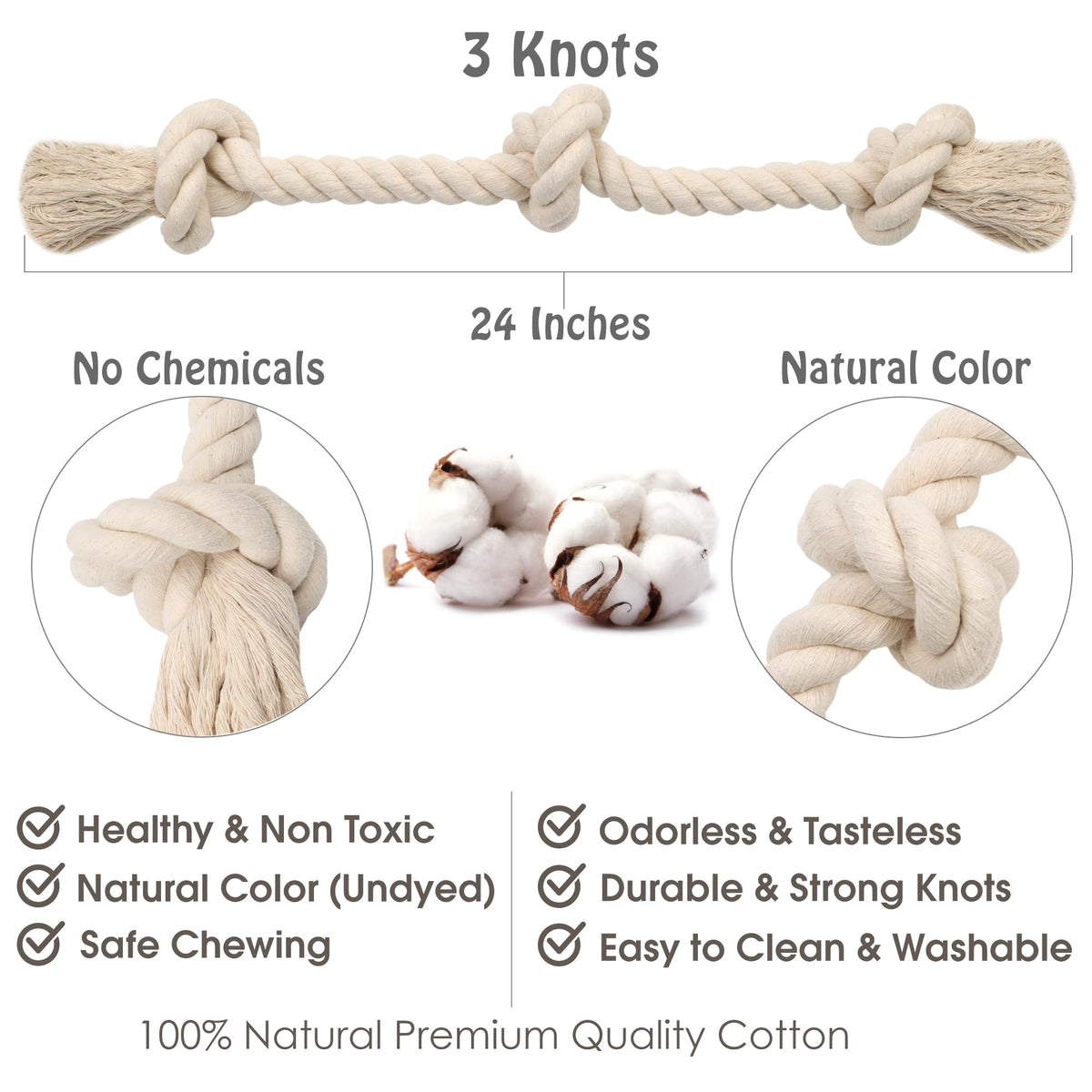 Barida Natural White Cotton Tough Dog Rope Toy for. Chosen for real quality, fits naturally into